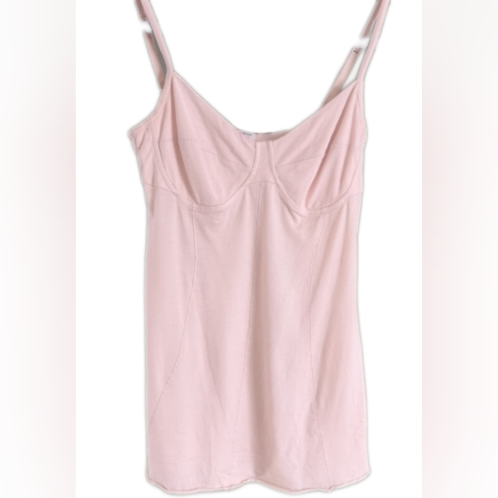 Wilfred Aritzia Peachy Cream Corset Style Bustier Tank Adjustable Straps M